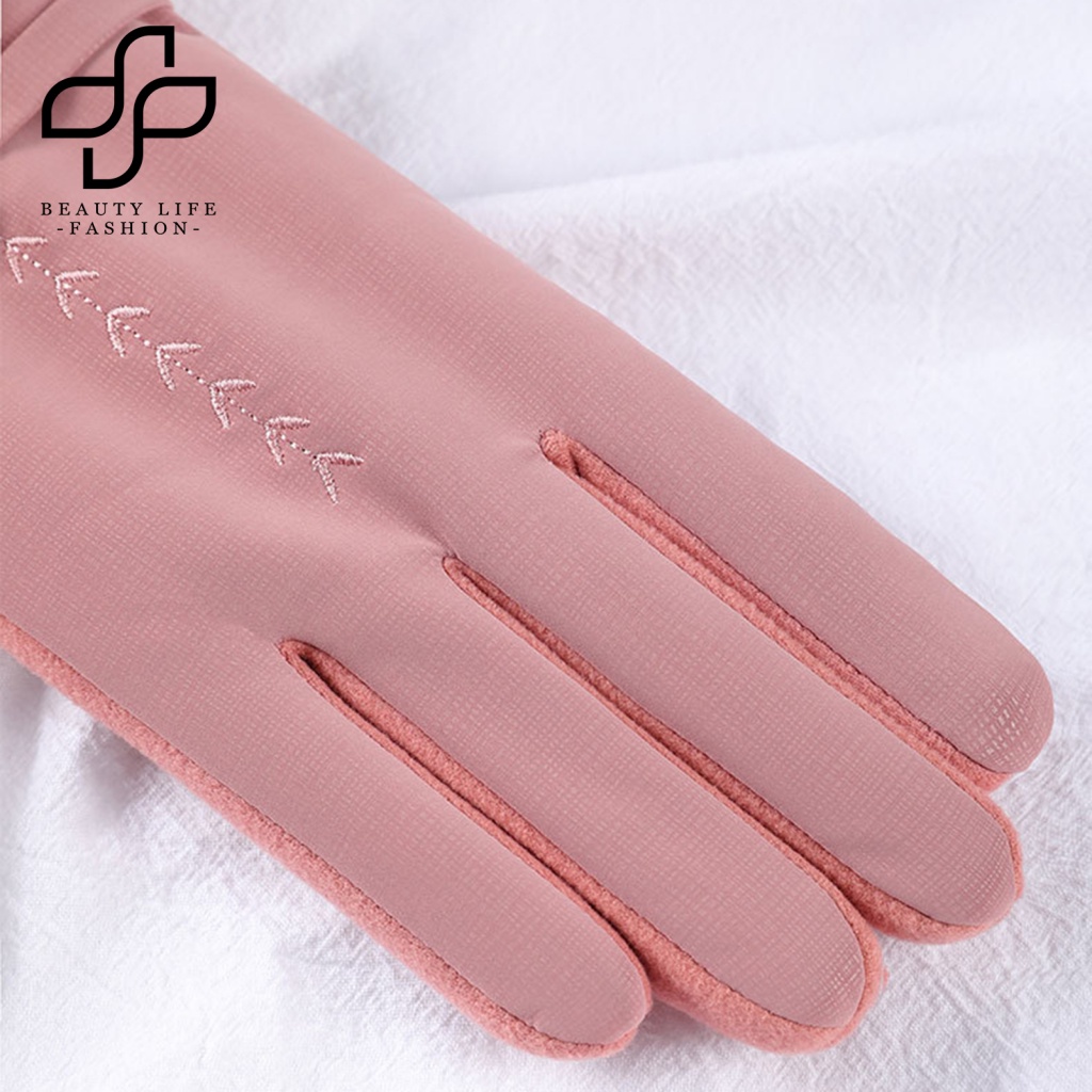 1 Đôi Găng Tay Siêu Mềm Giữ Ấm Chống Thấm Nước Có Thể Chạm Màn Hình Cảm Ứng Thời Trang Mùa Đông Cho Nữ