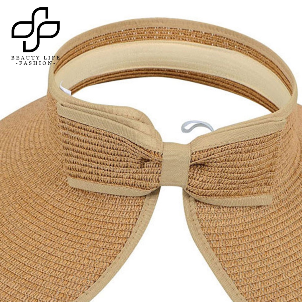 Nón Cối Phối Nơ Màu Sắc Tinh Khiết Thời Trang Mùa Hè Cho Nữ