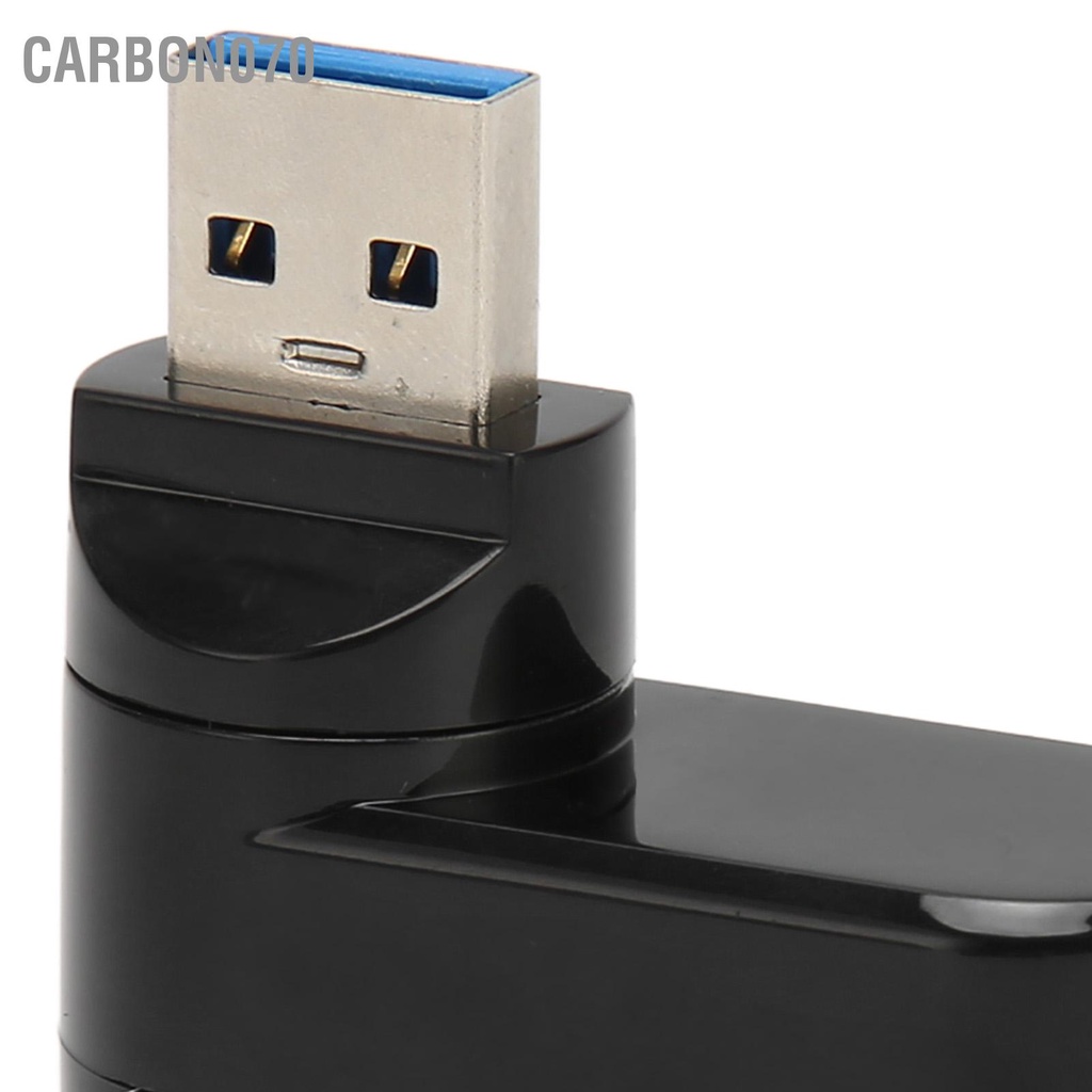 Carbon070 Hub USB Xoay 90 Độ 3 Cổng Plug And Play Hỗ Trợ Trao Đổi Nóng 180 Cho Máy Tính Để Bàn