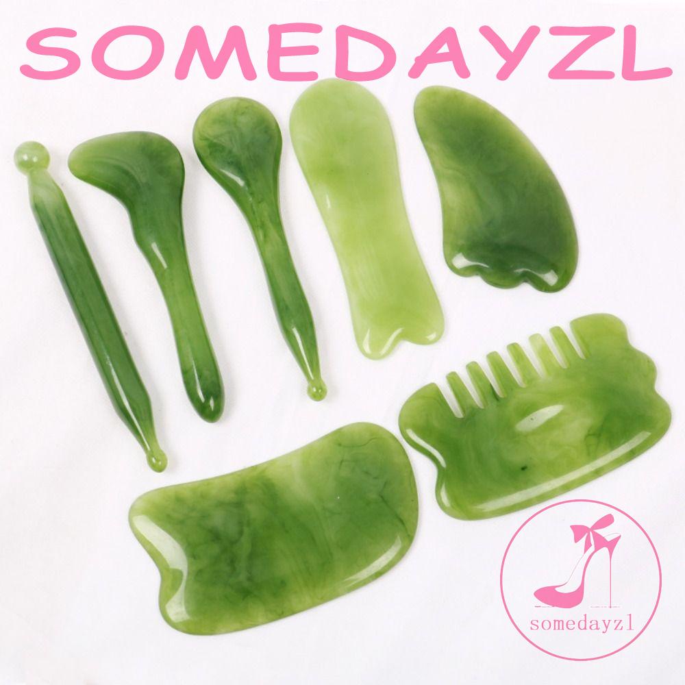 Lược Gua Sha Mát Xa Làm Thon Gọn Khuôn Mặt Bằng Nhựa Resin