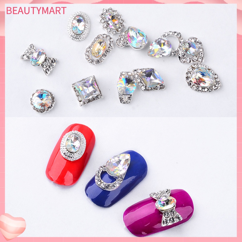 1 Hộp Đá Kim Cương Giả 3D Nhiều Màu Tự Trang Trí Móng Tay Cho Nữ