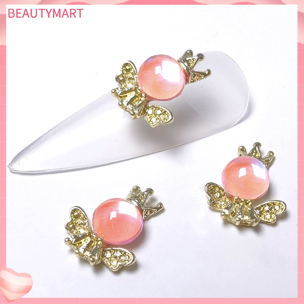 Set 10 Phụ Kiện Trang Trí Móng Tay Hình Vương Miện Bằng Hợp Kim DIY