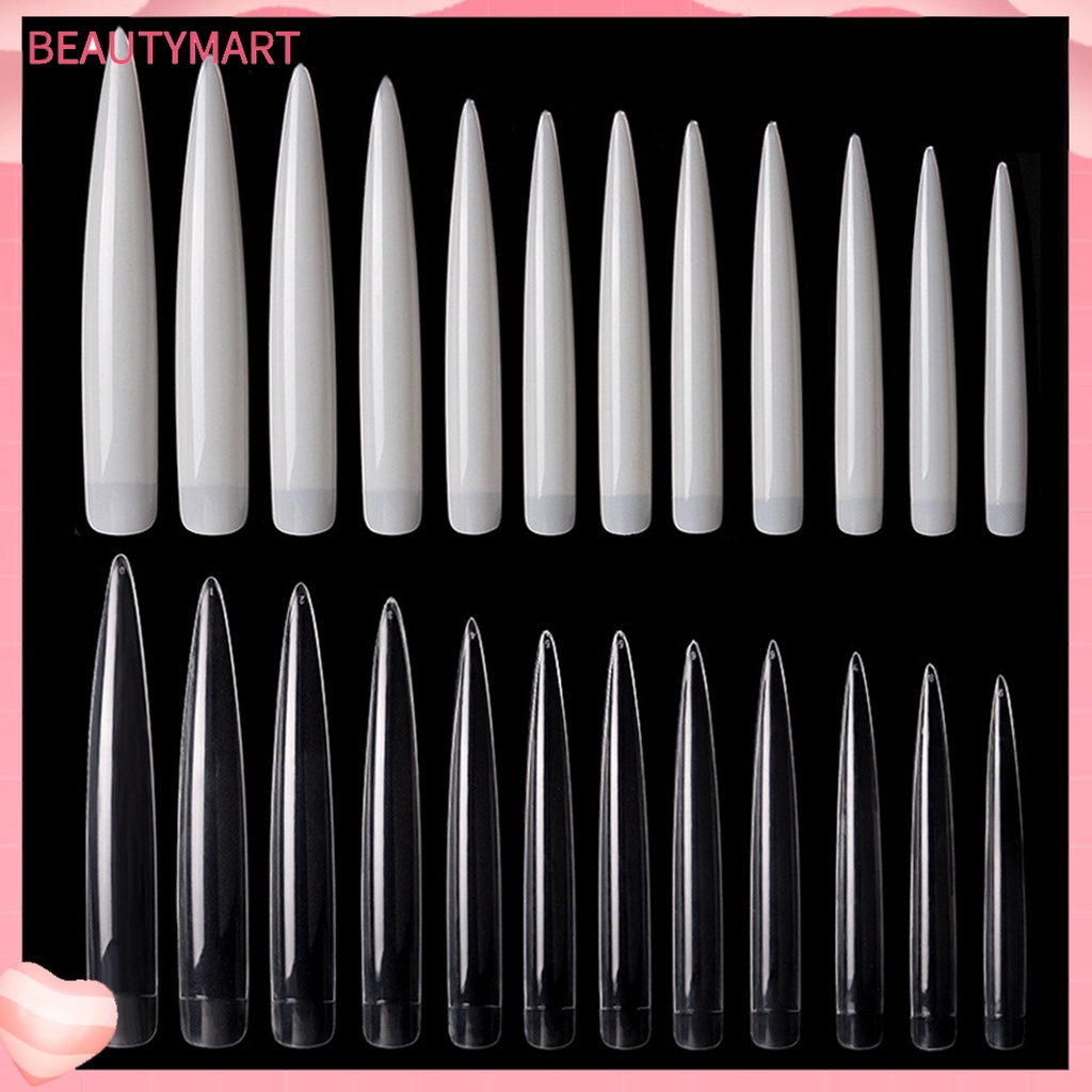 Túi 120 Móng Tay Giả Nối Dài Bằng Nhựa ABS Mỏng Tự Nhiên Cho Salon