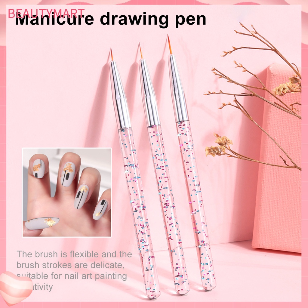 Set 3 Bút Vẽ Móng Tay Nghệ Thuật Thiết Kế Siêu Mỏng Tiện Dụng DIY
