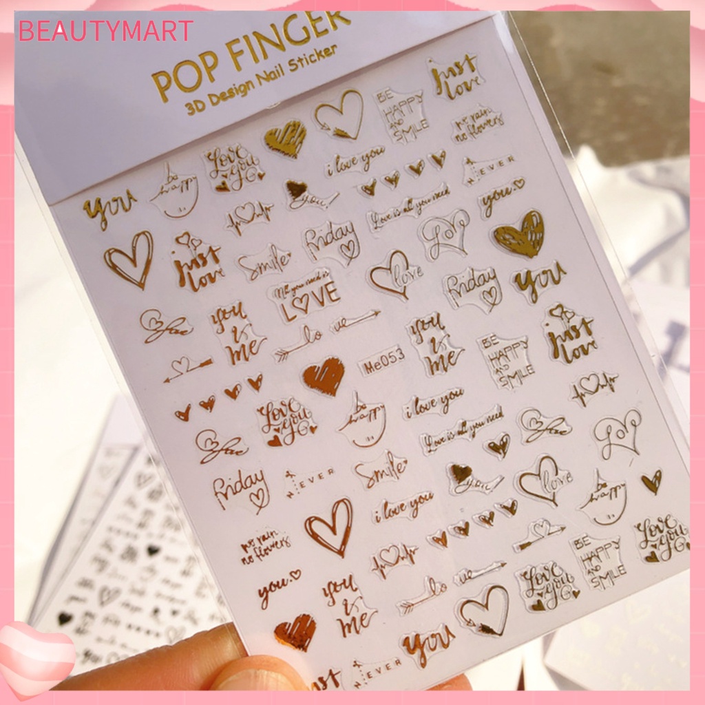 Miếng Dán Móng Tay Hiệu Ứng 3D Không Phai Màu Tạo Hiệu Ứng Tuyệt Vời Lãng Mạn