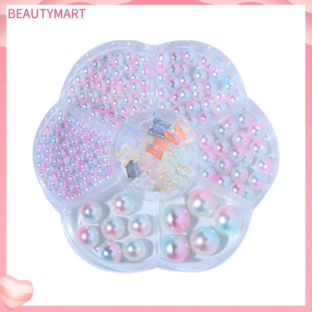 1 Hộp Hạt Ngọc Trai Giả Mini Trang Trí Móng Tay 3 / 5 / 6 / 8 / 10mm