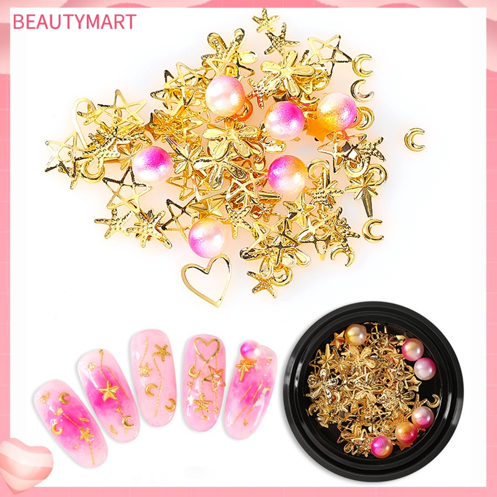 Hạt Dán Trang Trí Móng Tay Bằng Kim Loại Nhiều Màu Sắc DIY Dành Cho Nữ