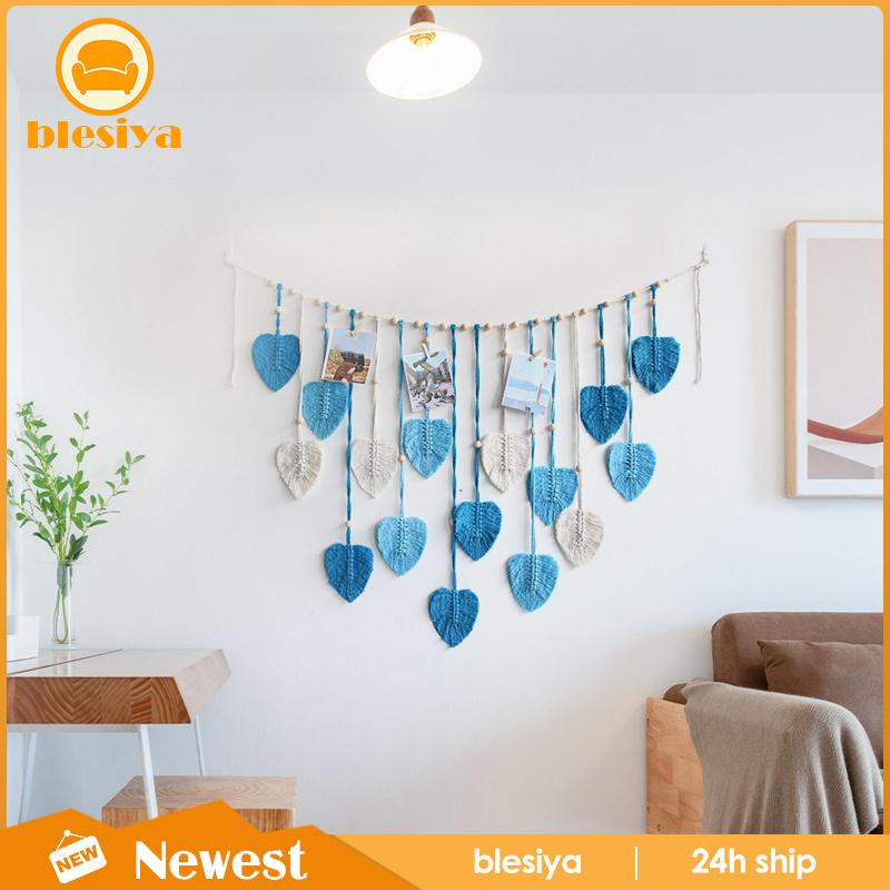 [Blesiya] Macrame Đan Lá Treo Tường Trang Trí Nhà Cửa Hiện Đại