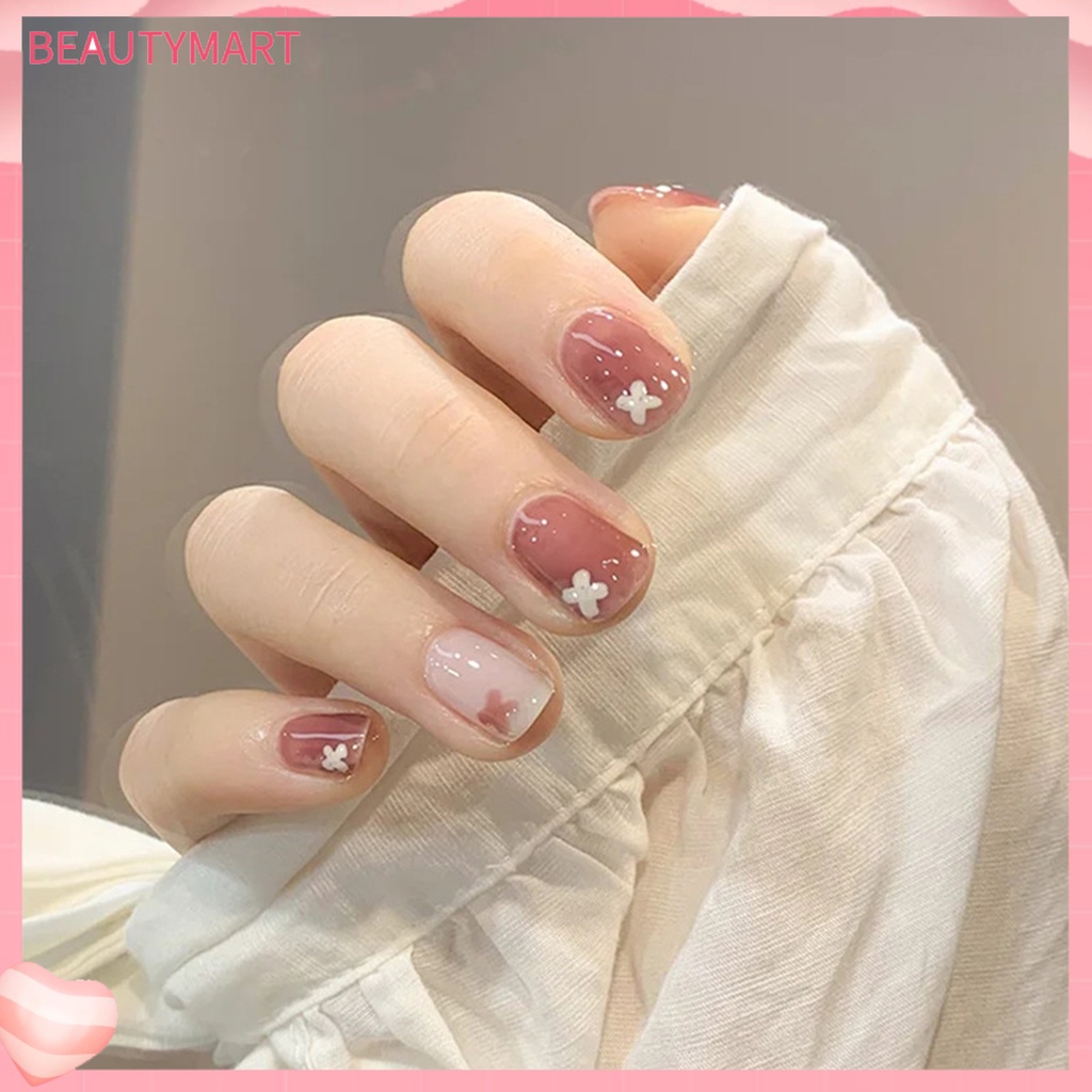 Hộp 24 Móng Tay Giả Bằng Nhựa Resin Mượt Mà DIY Thông Dụng Cho Nữ