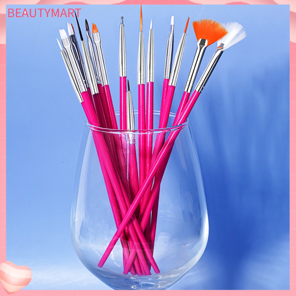 Bộ 15 Cọ Vẽ Móng Tay Đầu Mềm Không Phai Màu Hiệu Ứng Gradient DIY