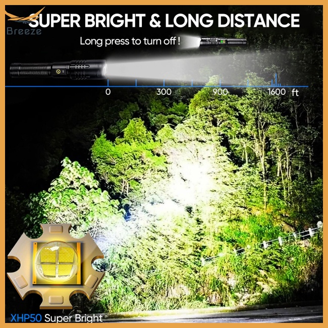 Đèn Pin Led Siêu Sáng 500000Đèn Pin Cầm Tay Siêu Sáng Có Thể Sạc Lại Được