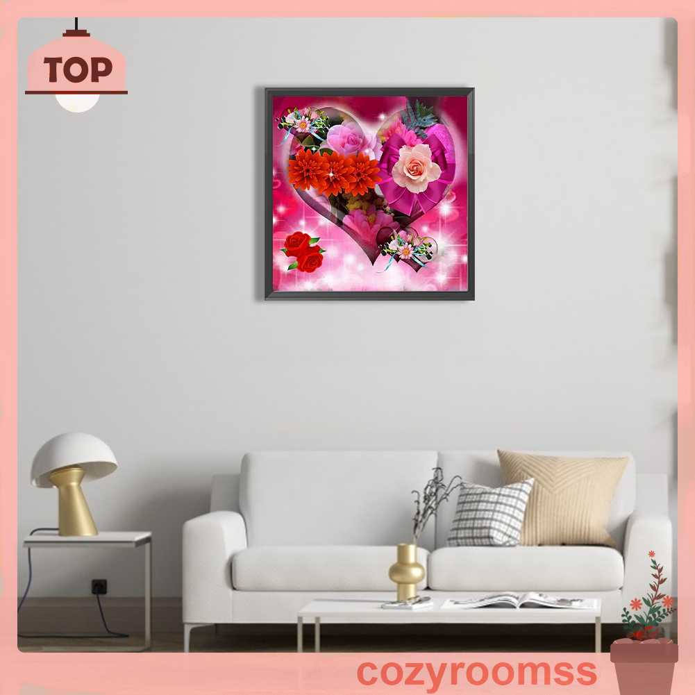 Tranh Đính Đá Kim Cương Toàn Bộ 5D DIY Hình Vẽ Hoa Trang Trí Nhà Cửa