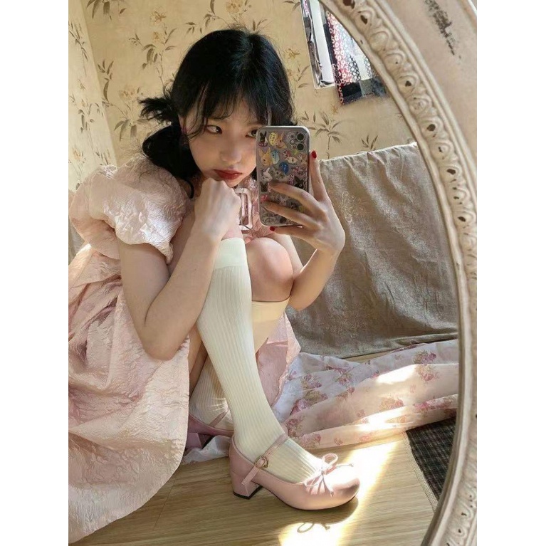 Giày Búp Bê Mary Jane Mũi Tròn Gót Dày Thoải Mái Dễ Thương Cho Bạn Gái 3R5F