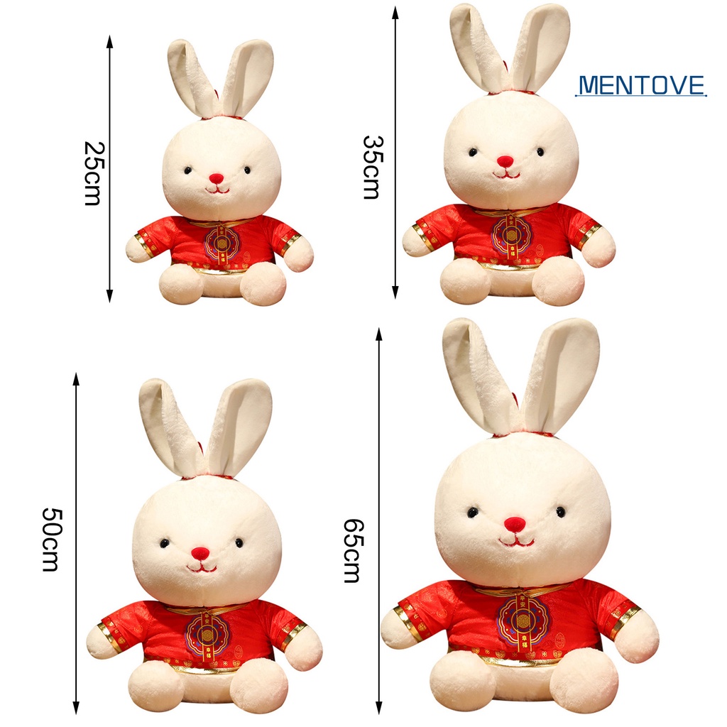 Thỏ Nhồi Bông May Mắn Phong Cách Trung Hoa Dễ Thương Cho Năm Mới 2023