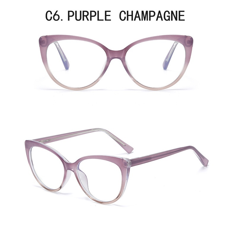 Kính Mát Mắt Mèo TR90 Chống Ánh Sáng Xanh Trong Suốt Phong Cách Cổ Điển Cho Nữ