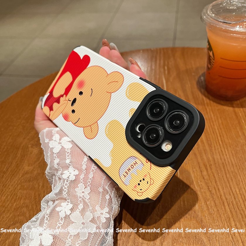 Ốp Điện Thoại Mềm Chống Sốc Họa Tiết Gấu Và Dâu Tây Cho iPhone 14 13 12 11 Pro Max SE2020 X Xr Xs Max 8 7 Plus