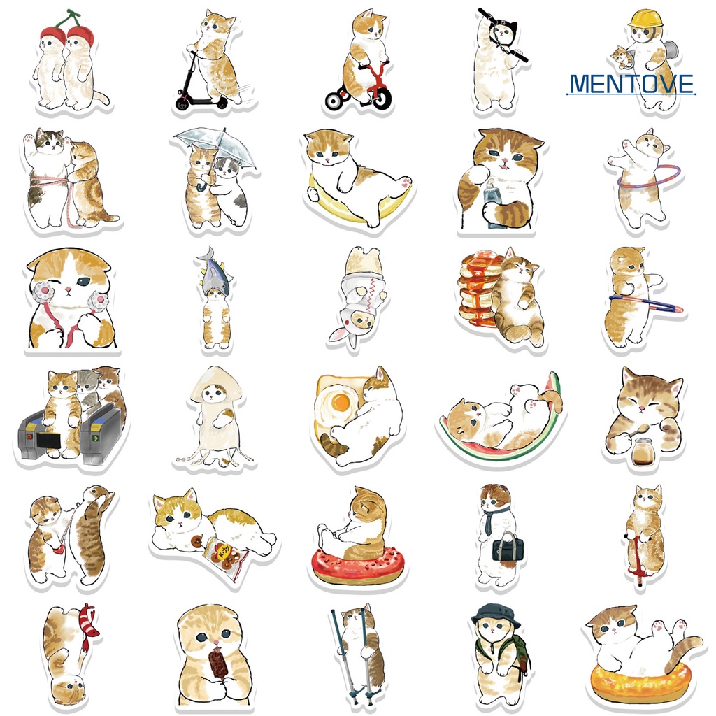 Set 64 Miếng Dán Hoạt Hình Graffiti Tự Dính Chống Thấm Nước Đa Năng