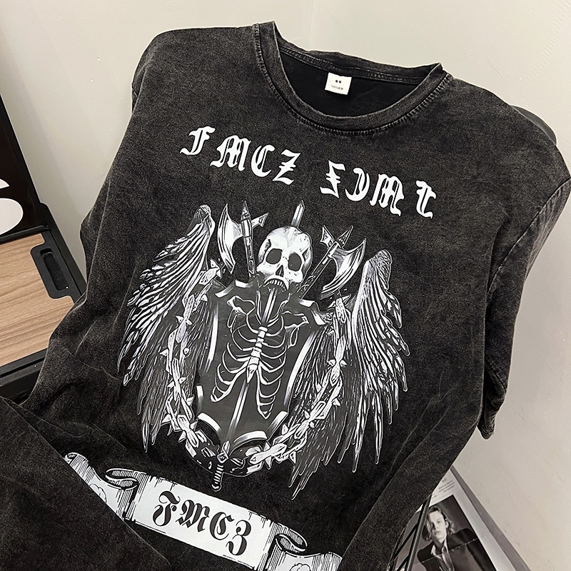 Áo Thun Nam Tay Ngắn Phong Cách Đường Phố Âu Mỹ Cá Tính