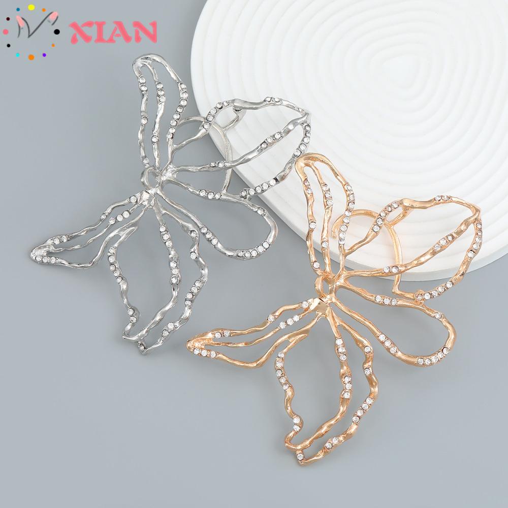 Bông Tai Kim Loại Hình Hoa Một Mặt Phong Cách Vintage