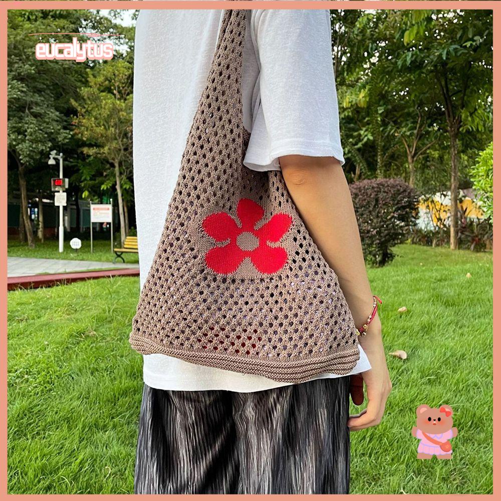 Túi Đeo Vai / Xách Tay Đan Len Sức Chứa Lớn Thời Trang Cho Nữ