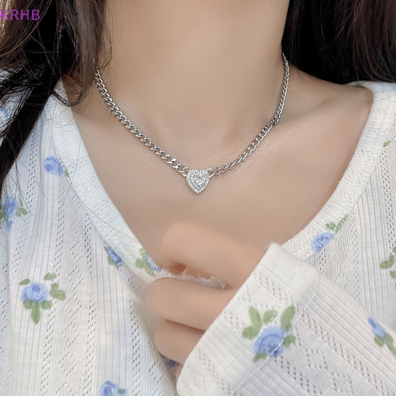 Vòng cổ Mặt Trái Tim Đính Đá Zircon Thời Trang Dành Cho Nữ Mới