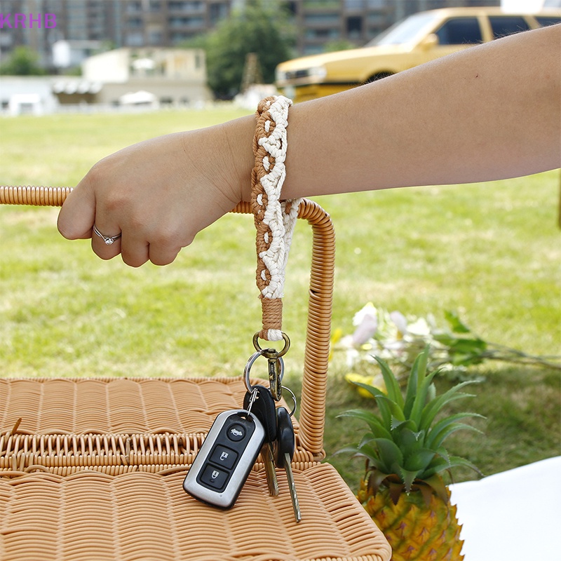 Dây Móc Chìa Khóa / Điện Thoại Bằng Cotton Bện DIY Chống Thất Lạc Cho Nữ Mới