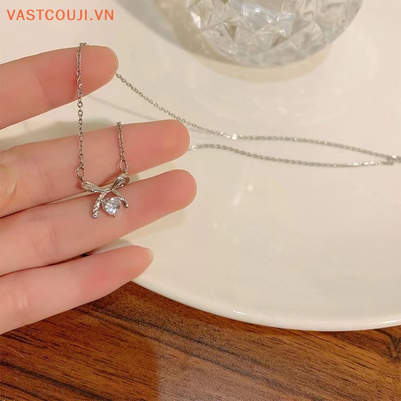 Vòng Cổ Choker Mặt Nơ Đính Đá Zircon Pha Lê Phong Cách Hàn Quốc Cổ Điển Thời Trang Xuân Hè Dành Cho Bạn Nữ VN