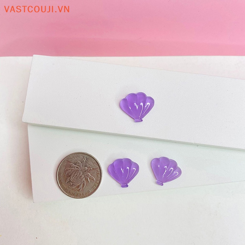 Set 10 Viên Đá 3D Dạ Quang Hình Vỏ Sò Dễ Thương Dùng Trang Trí Sổ Tay DIY