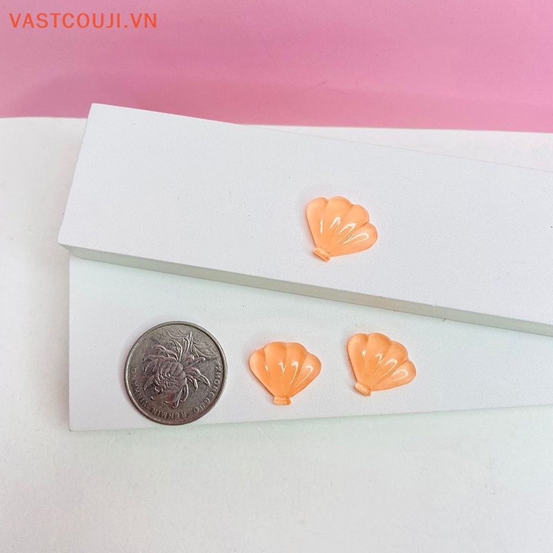 Set 10 Viên Đá 3D Dạ Quang Hình Vỏ Sò Dễ Thương Dùng Trang Trí Sổ Tay DIY