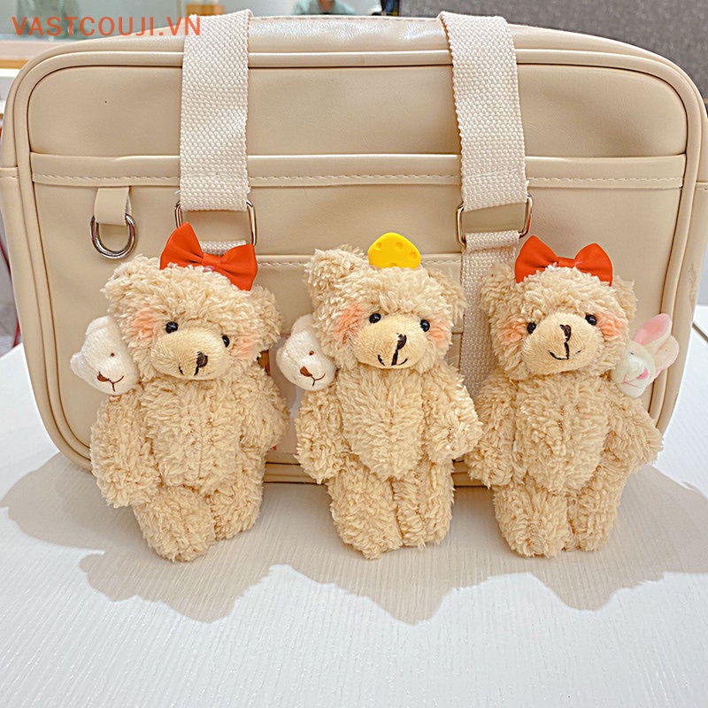 1 Móc Khóa Hình Gấu Bông Đeo Mắt Kính Dễ Thương