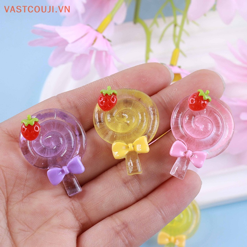 Set 3 Mô Hình Kẹo Mút Mini Bằng Nhựa Resin Phát Quang Trang Trí Tiểu Cảnh