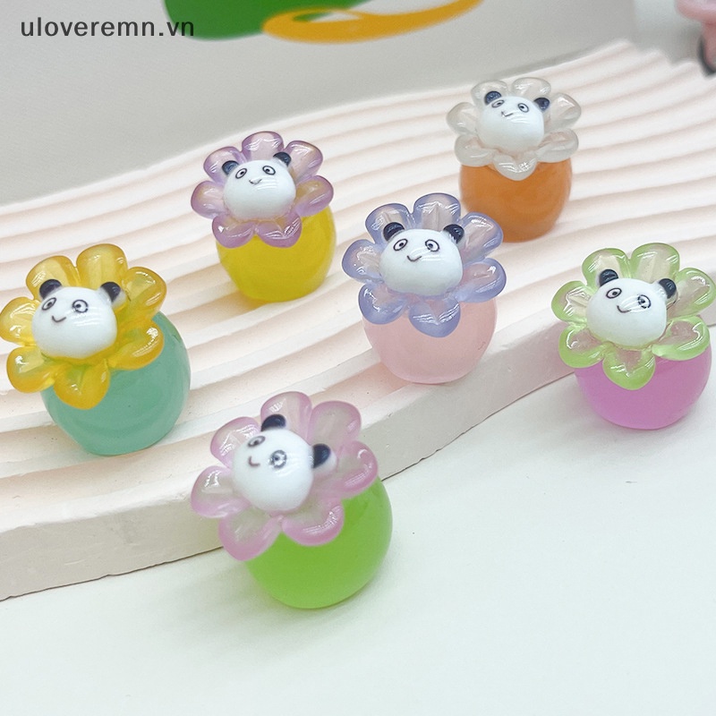 Set 2 Chú Gấu Trúc Hoạt Hình Màu Kẹo Dạ Quang Trang Trí Xe Hơi