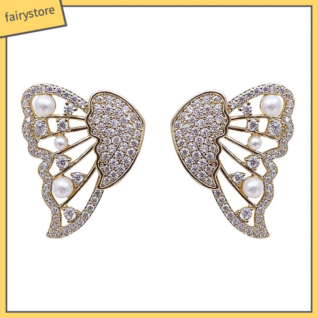 1 Đôi Bông Tai Hình Bươm Bướm Đính Đá Thời Trang Dành Cho Nữ