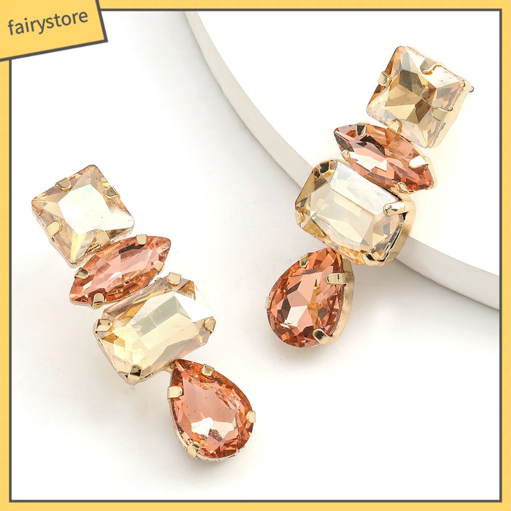 1 Đôi Bông Tai Hình Giọt Nước Đính Đá Lấp Lánh Dành Cho Nữ