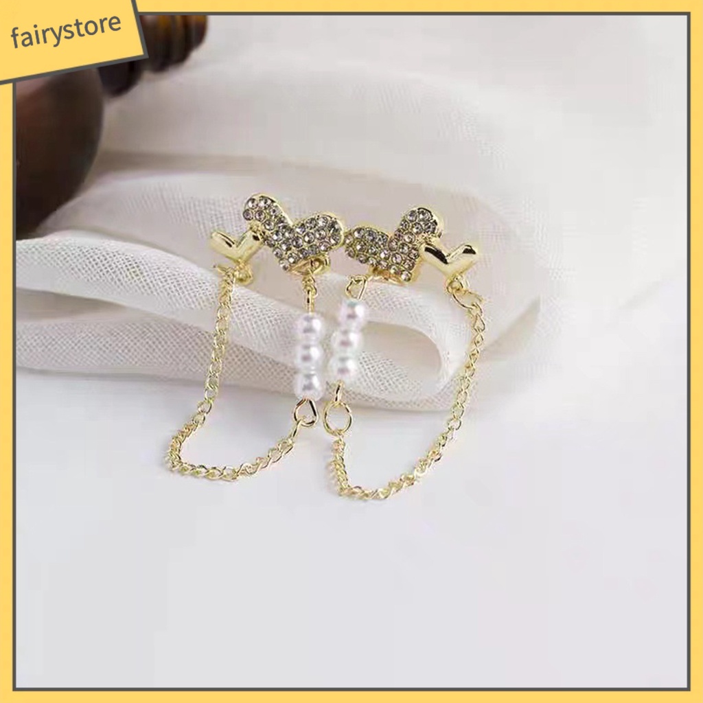 1 Đôi Bông Tai Hình Trái Tim Đính Ngọc Trai Nhân Tạo Thời Trang Dành Cho Nữ