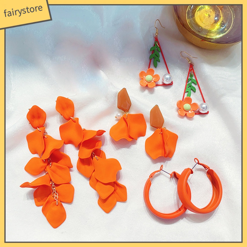 Bông Tai Hình Cánh Hoa Dạng Móc Thời Trang Dành Cho Nữ