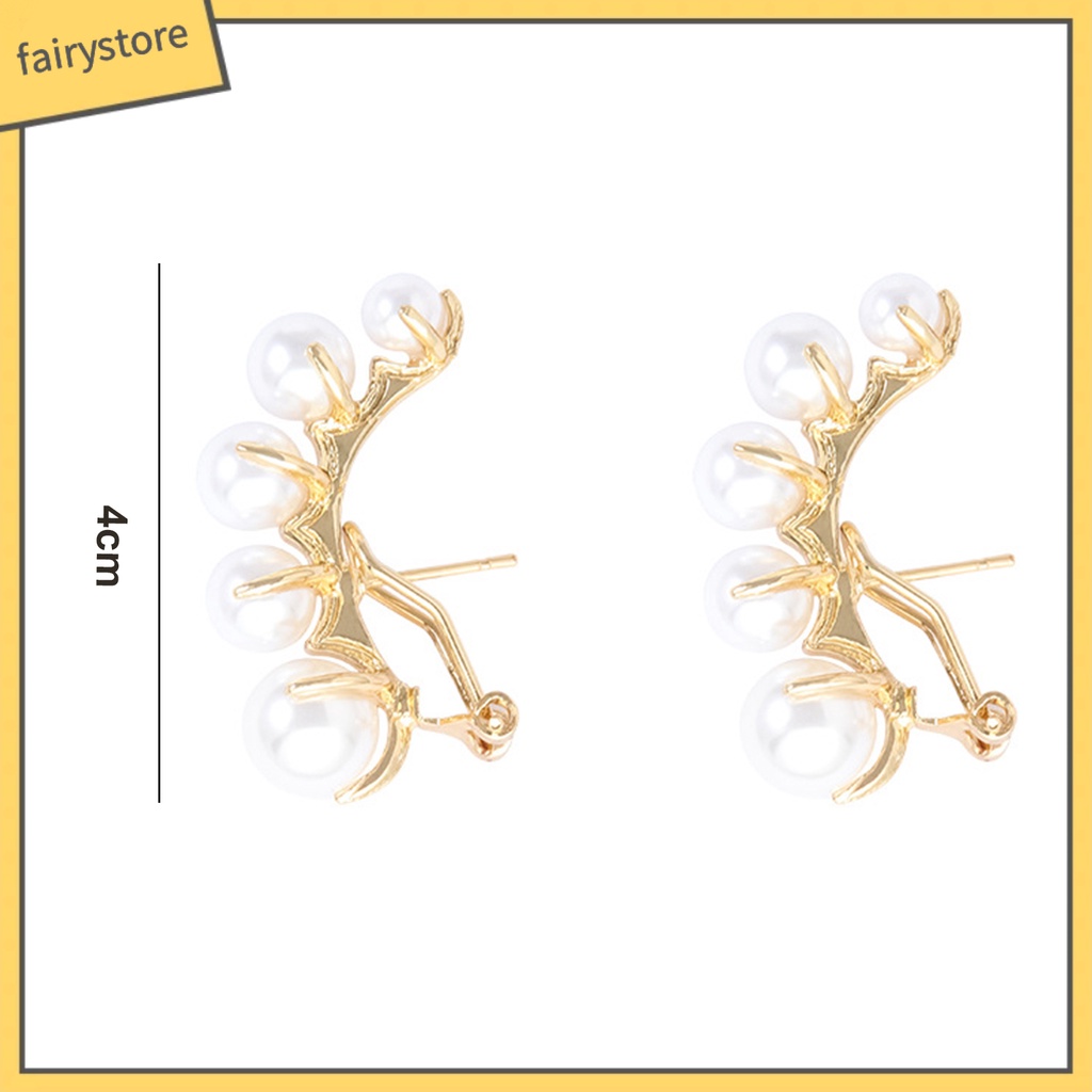 1 Đôi Bông Tai Ngọc Trai Giả Sang Trọng Cho Nữ