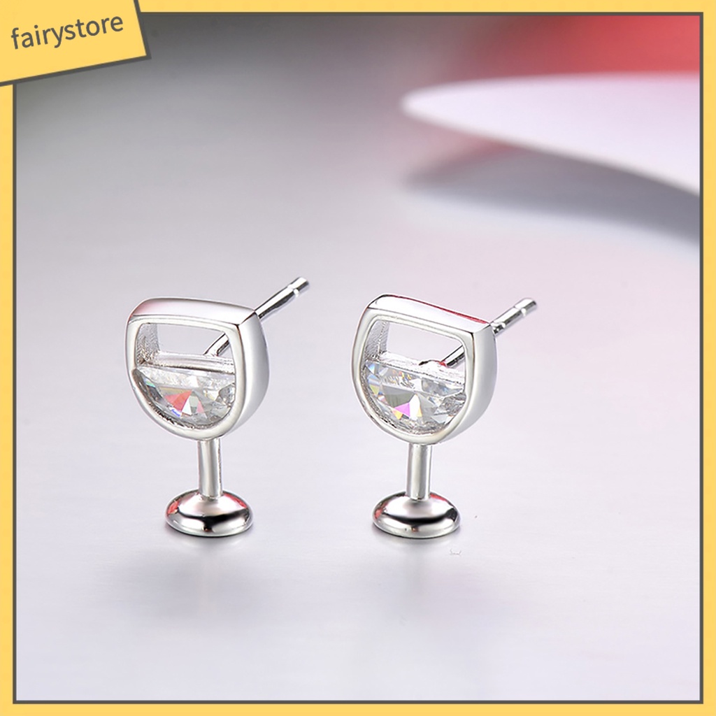 1 Đôi Bông Tai Đính Đá Zircon Chống Gỉ Thời Trang Dành Cho Nữ