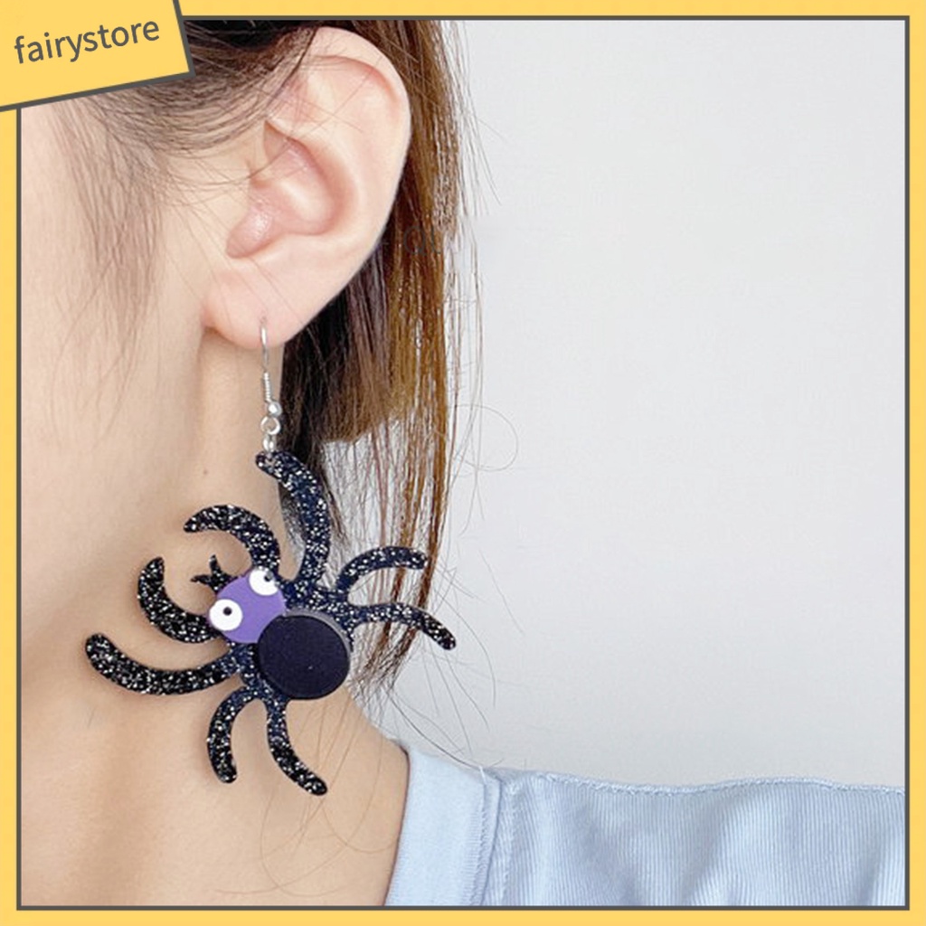[FRO] Bông Tai Acrylic Hình Nhện Vui Nhộn Dễ Phối Đồ Cho Halloween