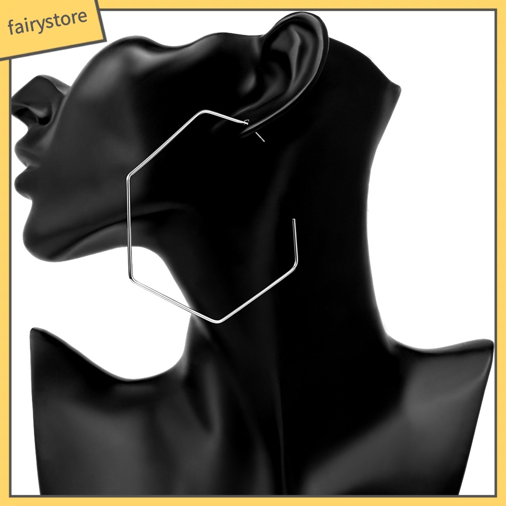 Đôi Khuyên Tai Hình Lục Giác Thời Trang Cho Nữ