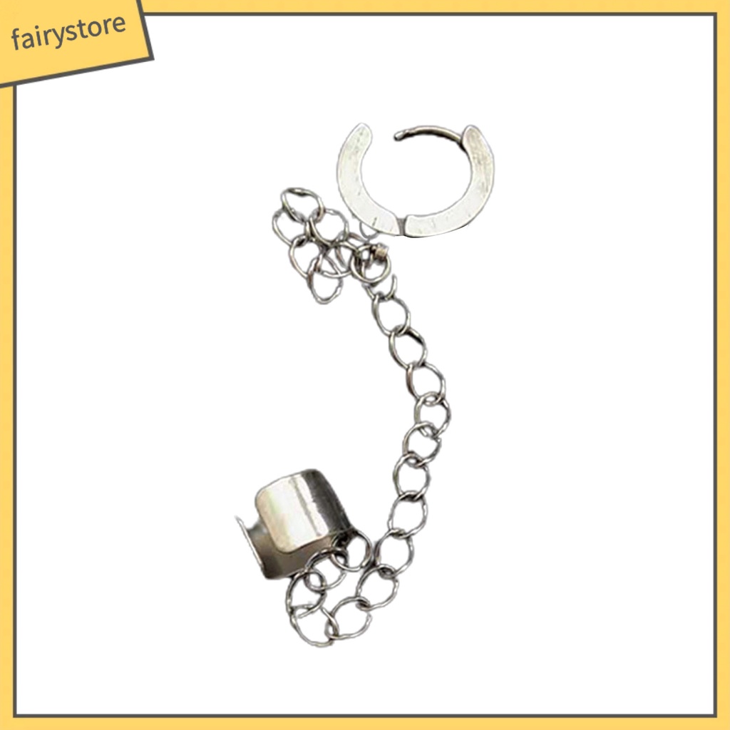 1 Khuyên Kẹp Tai Dây Xích Dài Bằng Thép Titan Không Cần Xỏ Lỗ Dùng Hàng Ngày