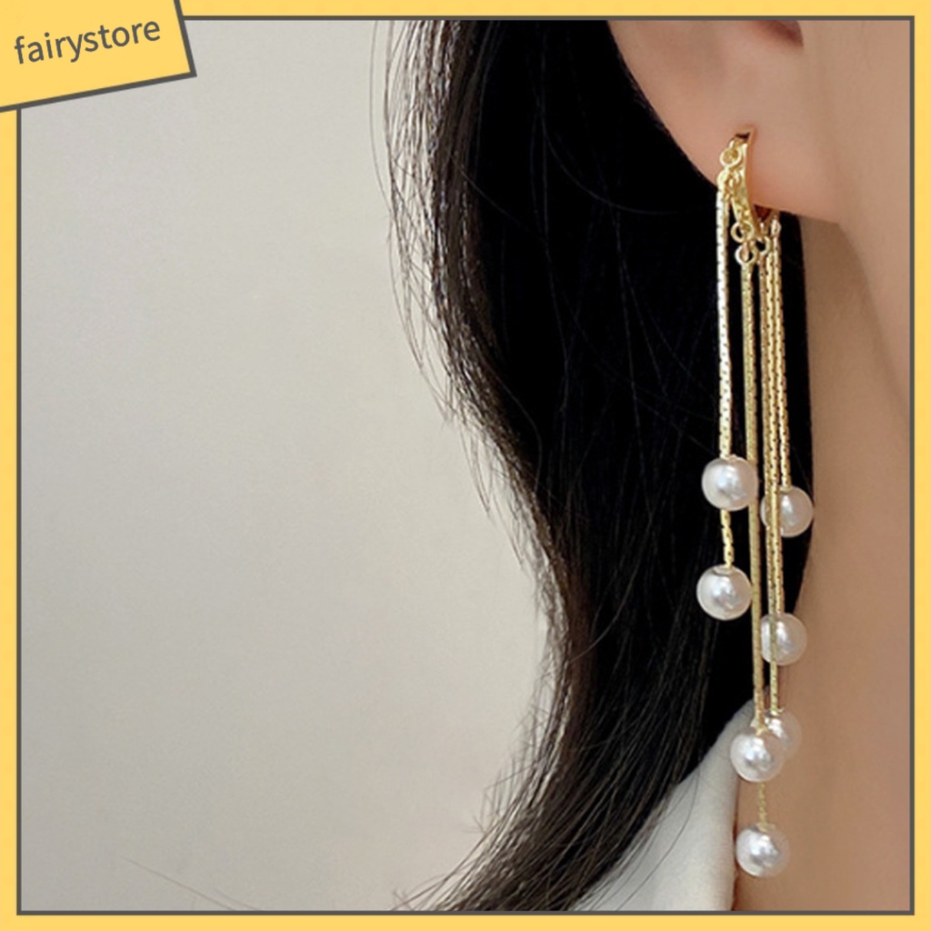 1 Đôi Bông Tai Đính Ngọc Trai Giả Phong Cách Bohemian Dành Cho Nữ