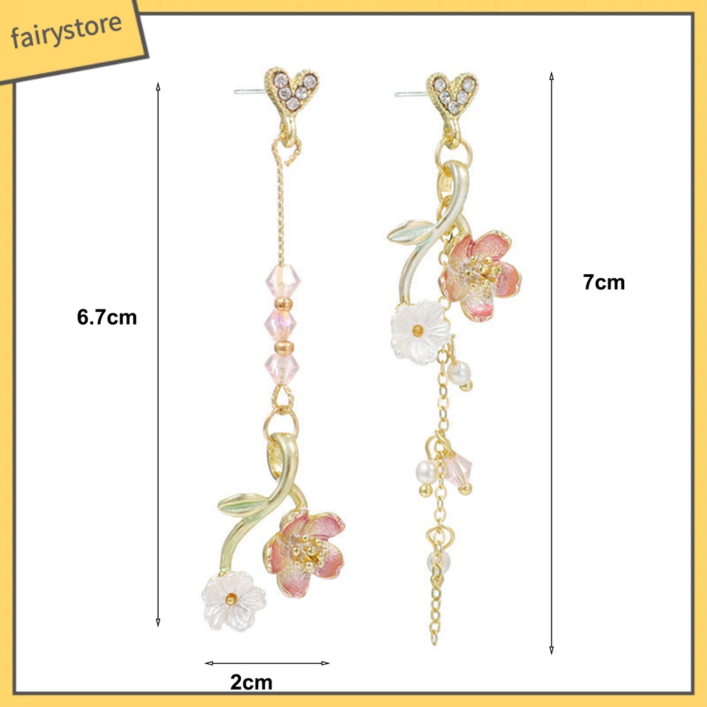 [FRO] Bông Tai Tua Rua Đính Pha Lê Giả Nhiều Màu Sắc Ngọt Ngào Thoải Mái Cho Ngày