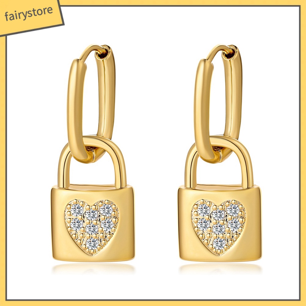 1 Đôi Bông Tai Hình Trái Tim Đính Đá Lấp Lánh Thời Trang Dự Tiệc