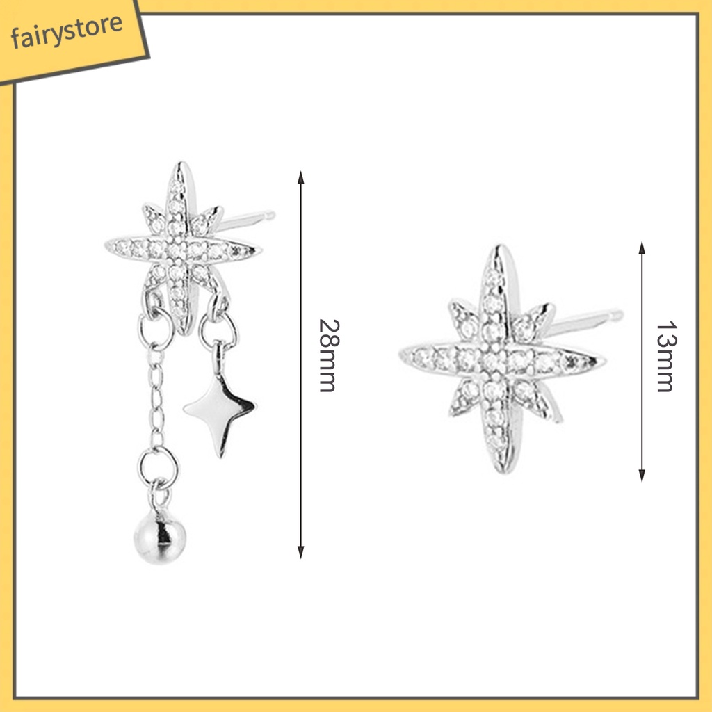 1 Bông Tai Hình Ngôi Sao / Bóng Tròn Đính Đá Phong Cách Hàn Quốc Dành Cho Nữ