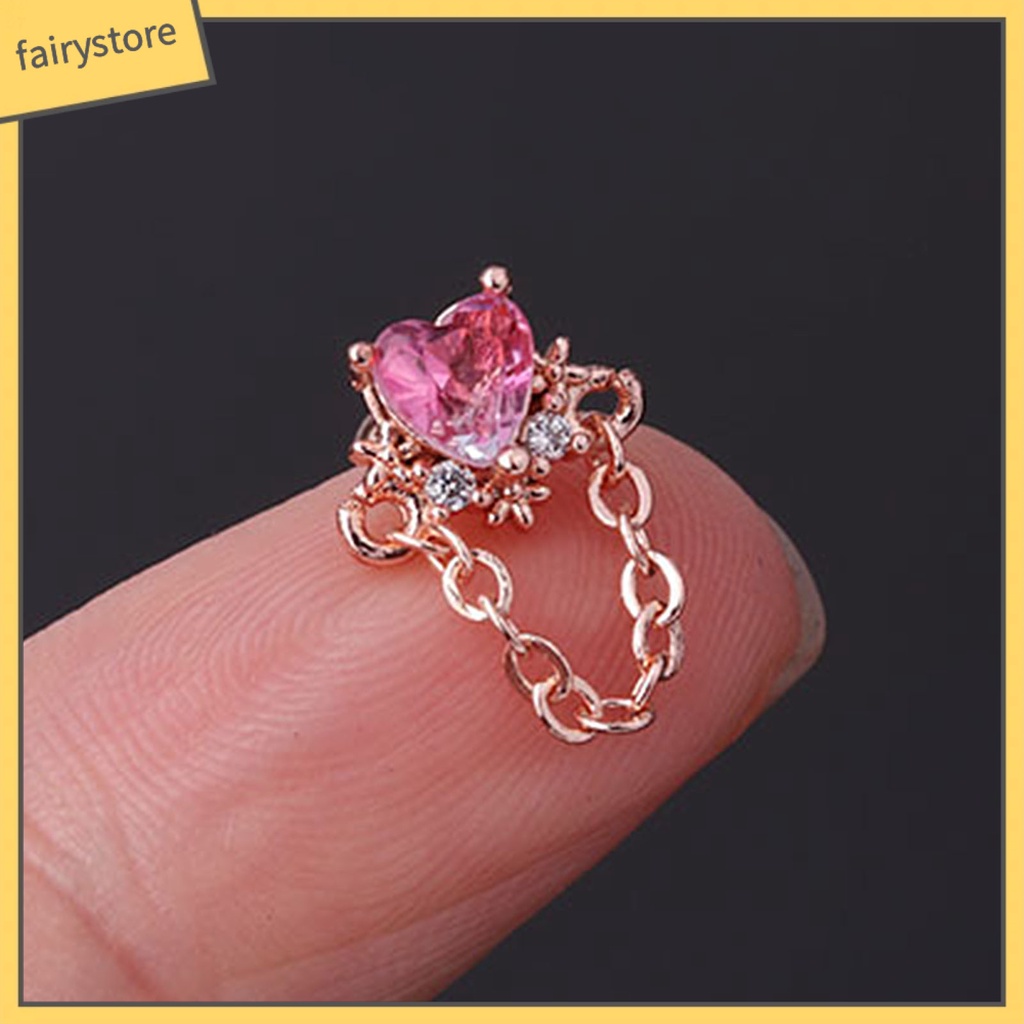 1 Bông Tai Hình Trái Tim Mini Đính Đá Lấp Lánh Cho Nữ