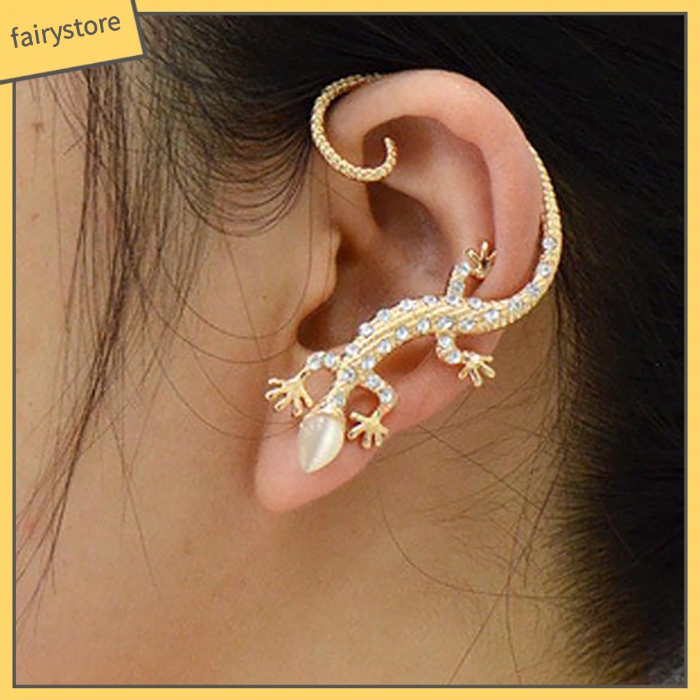 Khuyên Vành Tai Hình Thằn Lằn Đính Đá Thời Trang Cho Nữ