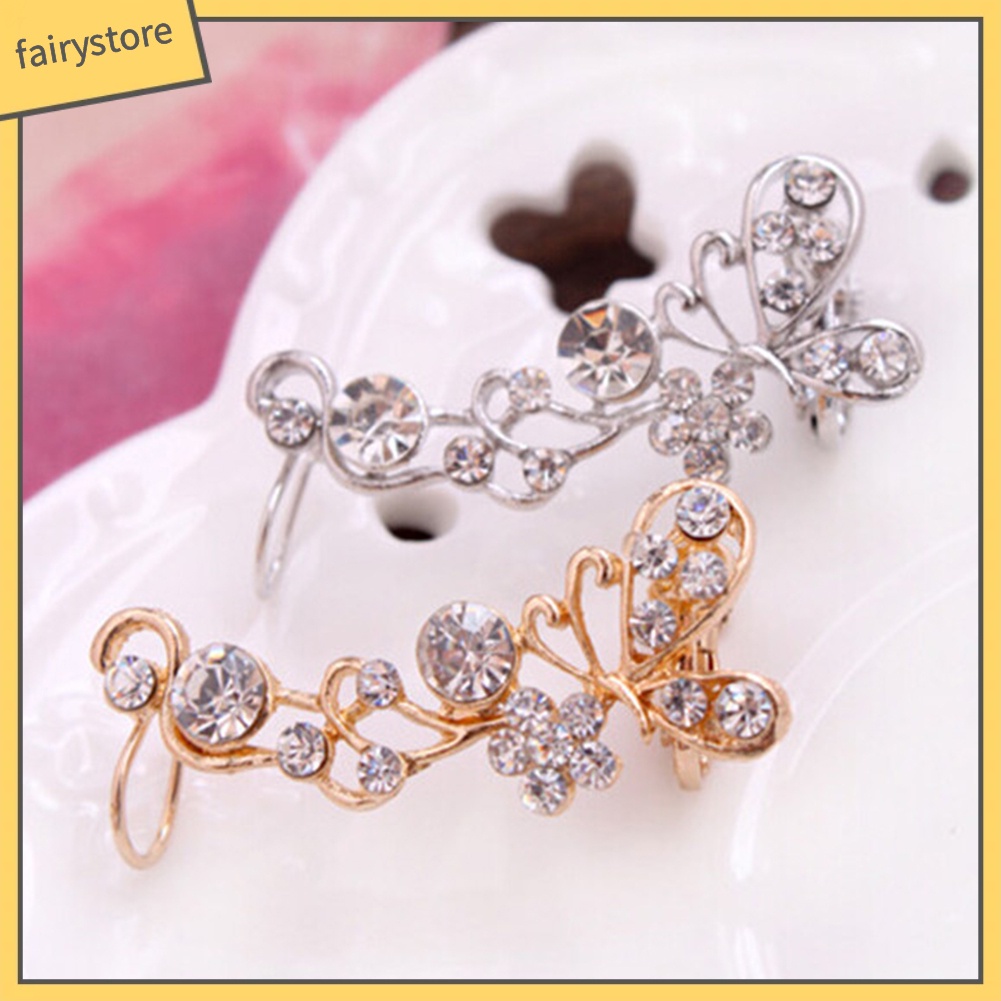 1 Chiếc Khuyên Tai Hình Bướm Đính Đá Ngọt Ngào Dành Cho Nữ