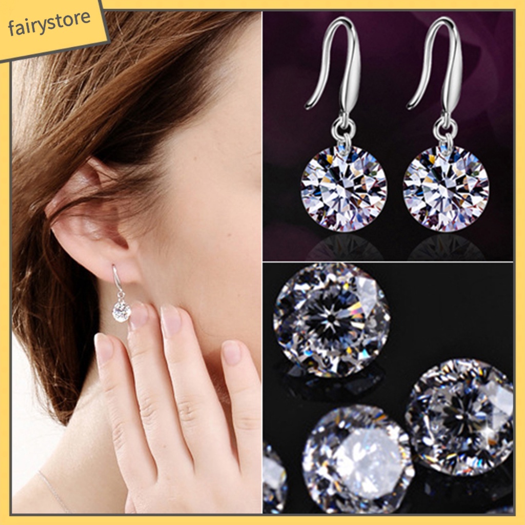 1 Đôi Bông Tai Đính Đá Thời Trang Dành Cho Nữ