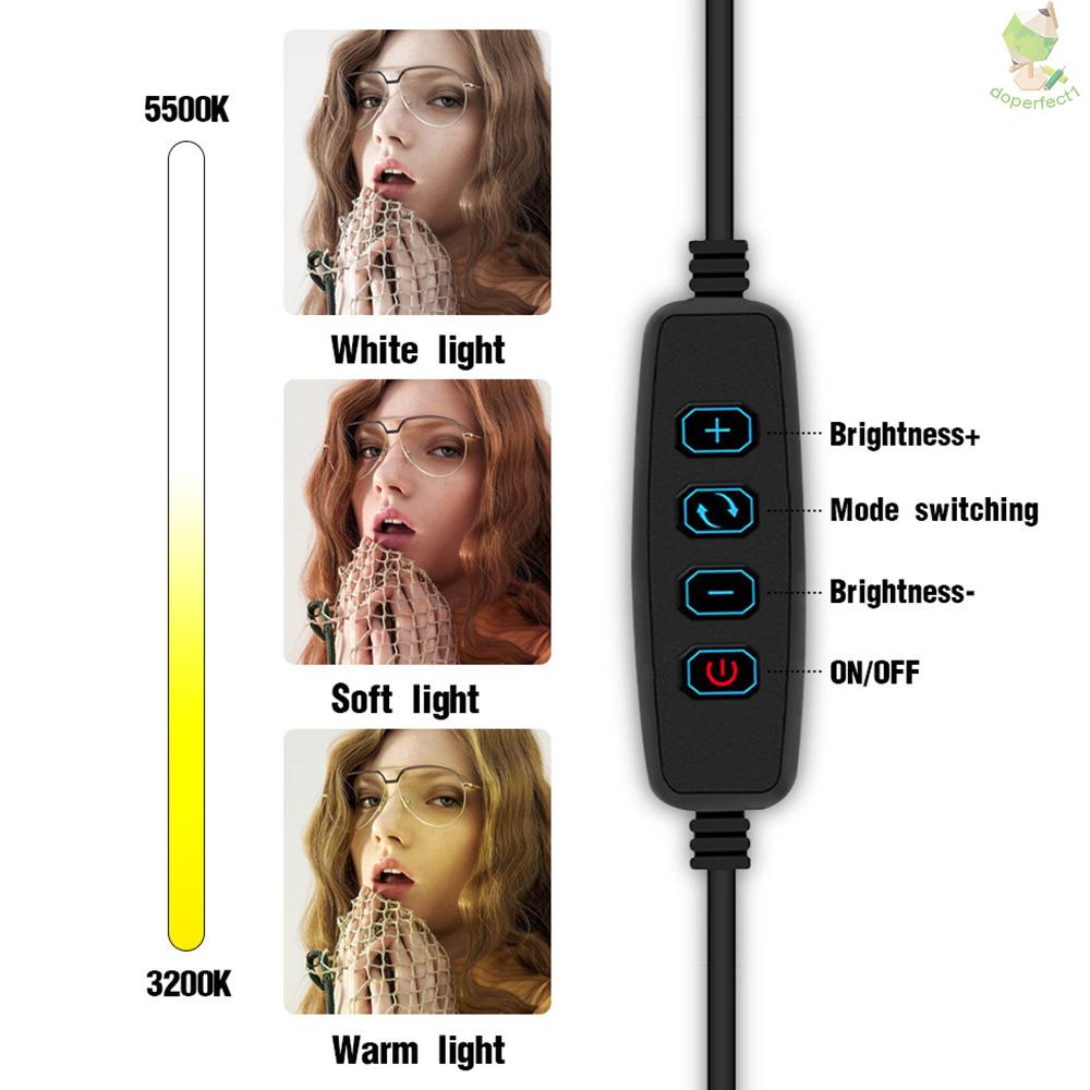 26cm/10inch inch LED Ring Light 3 Colors 10 Levels Dimmable 3200-5600K Color Temperature with Tripods Phone and Tablet H   Came-6.5